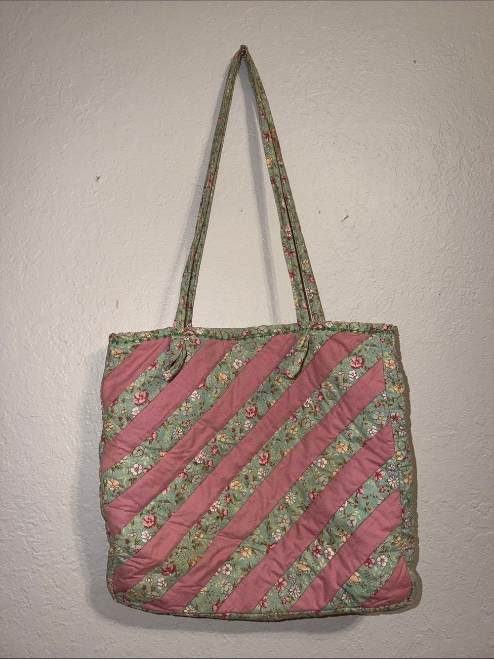 Vintage Large Reversible Patchwork Tote Bag Floral Boho